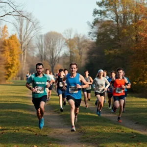 Runners participating in the Louisville Classic Cross Country Meet at E.P. 'Tom' Sawyer State Park
