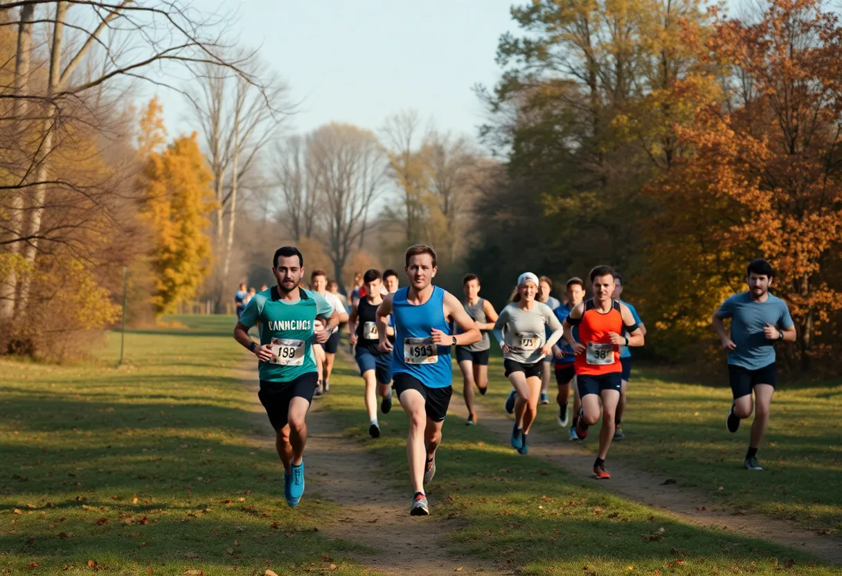 Runners participating in the Louisville Classic Cross Country Meet at E.P. 'Tom' Sawyer State Park
