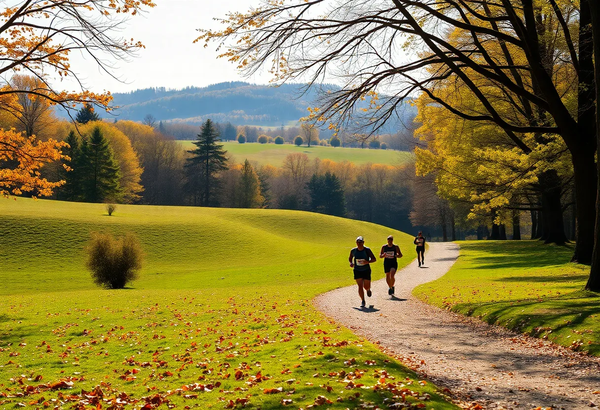 Runners competing in the Louisville Classic Cross Country Meet