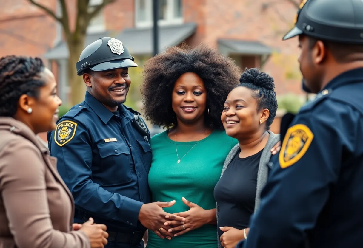 Louisville police officers engaging with community members