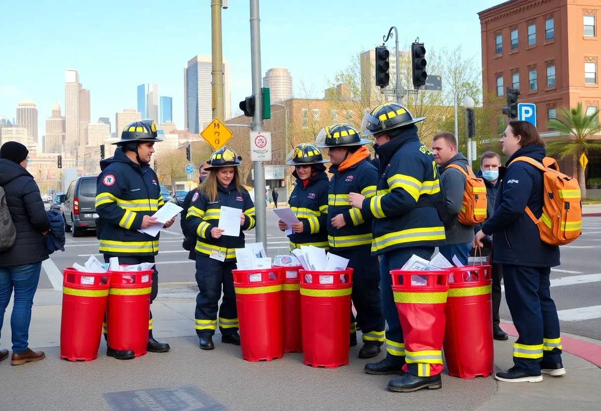 Firefighters collecting donations for Fill the Boot drive in Louisville