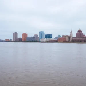 Minor flooding on the Ohio River in Louisville