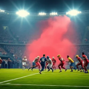 Football game between Louisville Cardinals and Virginia Cavaliers at L&N Federal Credit Union Stadium.
