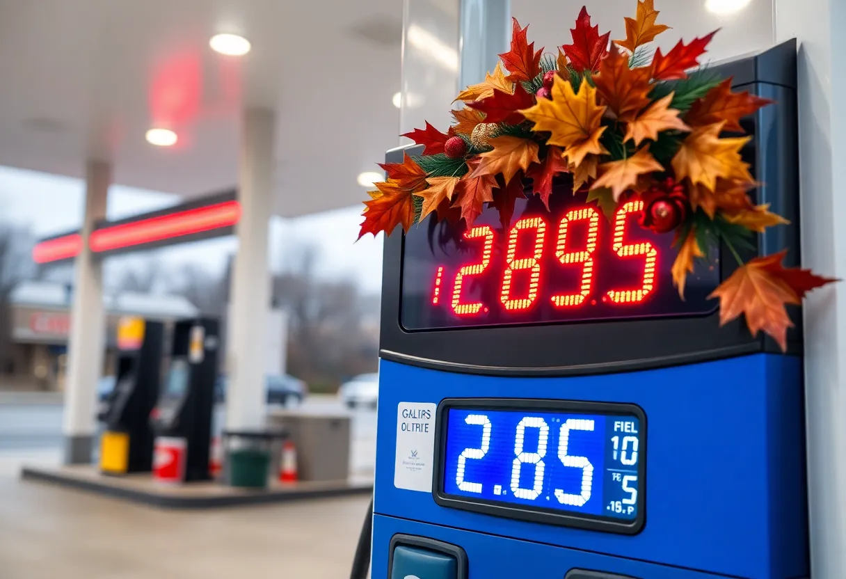 Gas station in Louisville displaying $2.85 per gallon signage