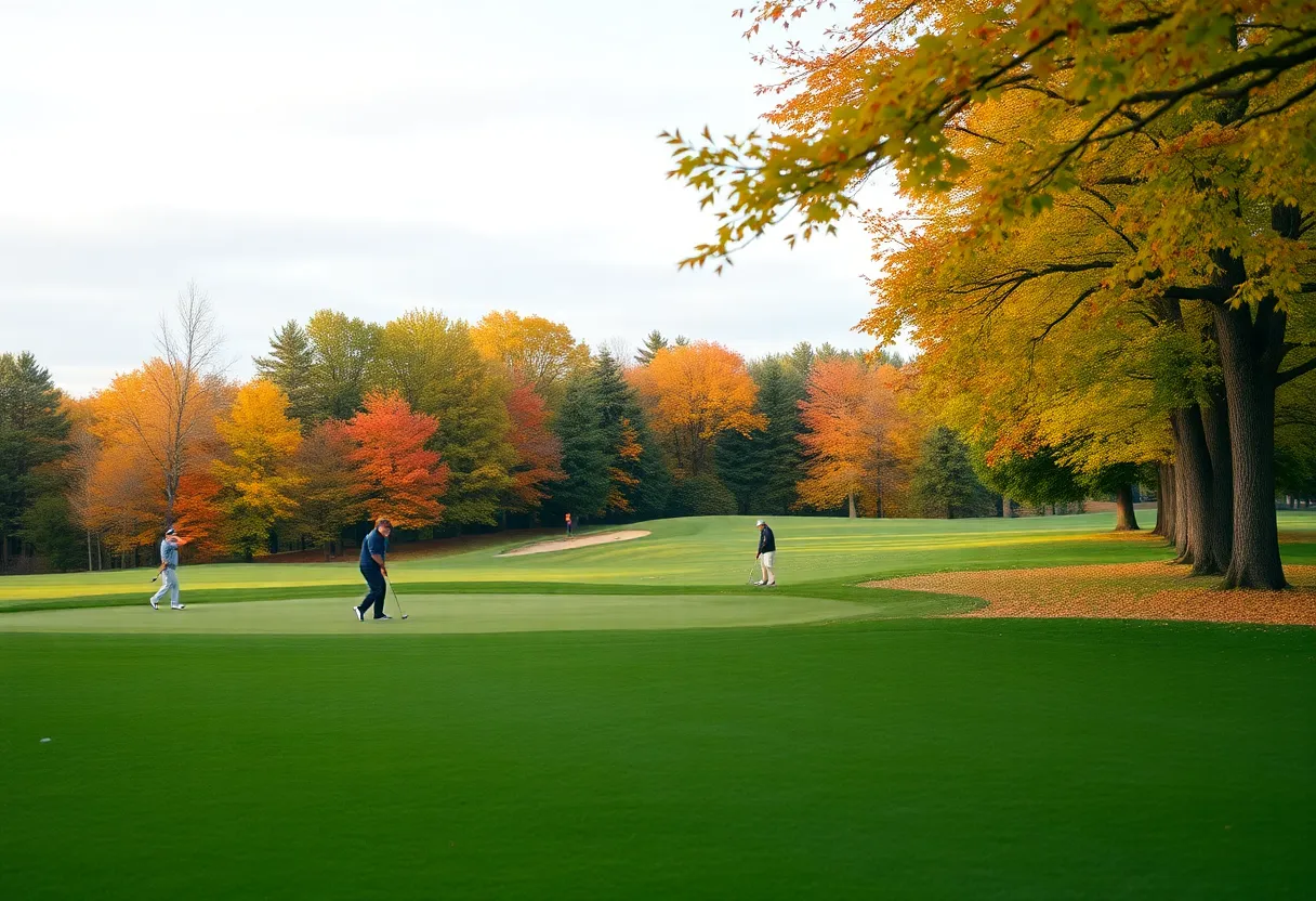 University of Louisville men's golf team celebrating their victory at the Fall Classic.