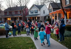 Families celebrating Halloween in Louisville