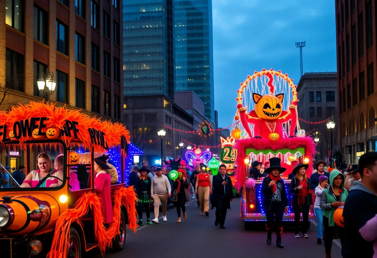 Costumed participants in the Louisville Halloween Parade