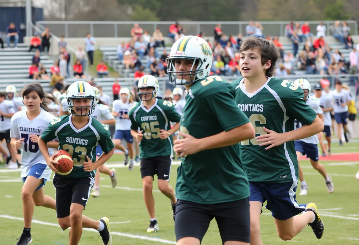 High school athletes competing in football and cross-country in Louisville