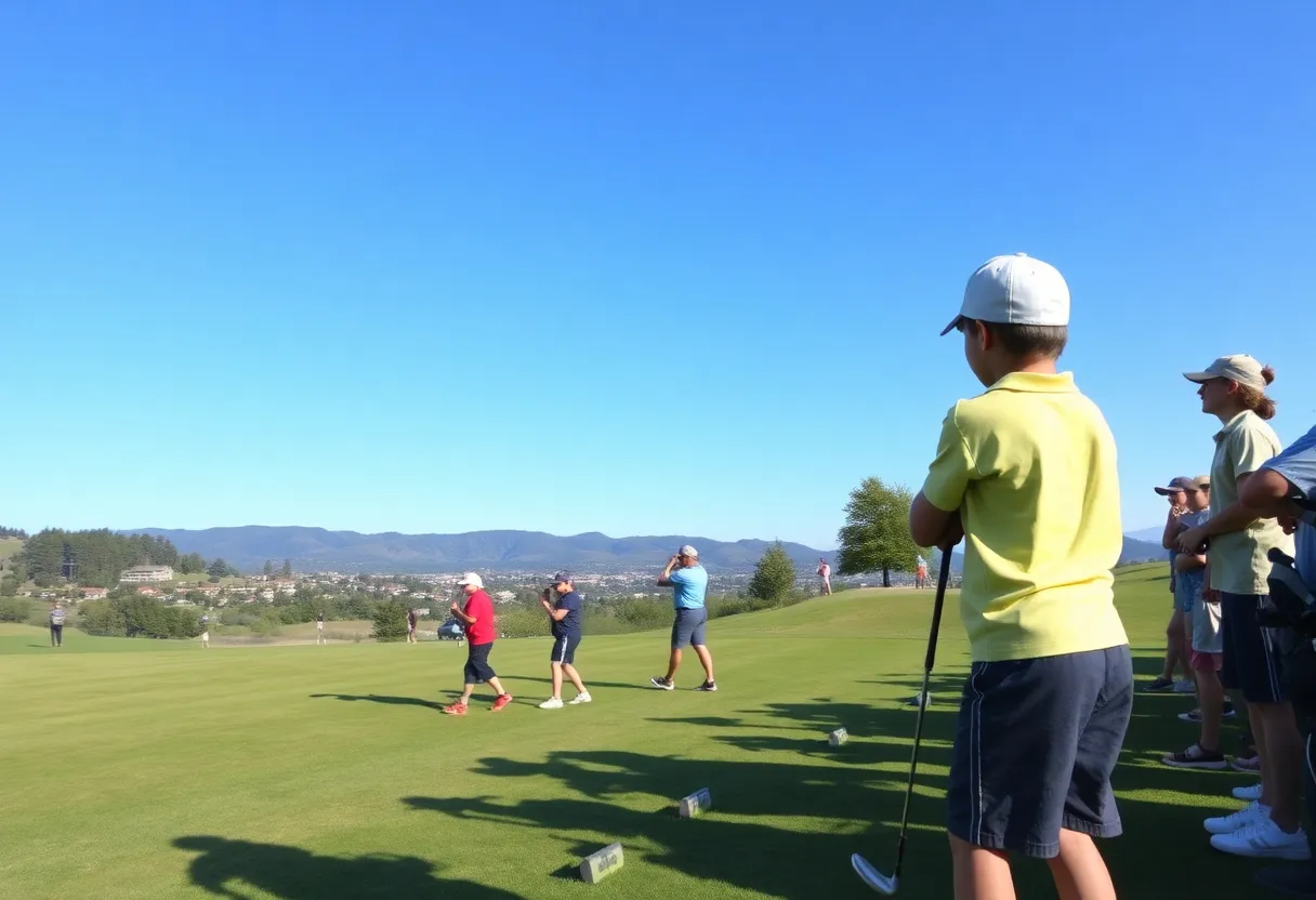 Young golfers competing at the Louisville Junior Golf League charity tournament