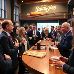 Business leaders networking at Louisville Slugger Museum