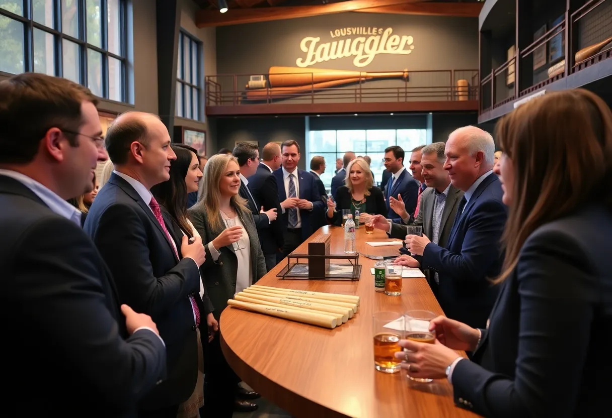Business leaders networking at Louisville Slugger Museum