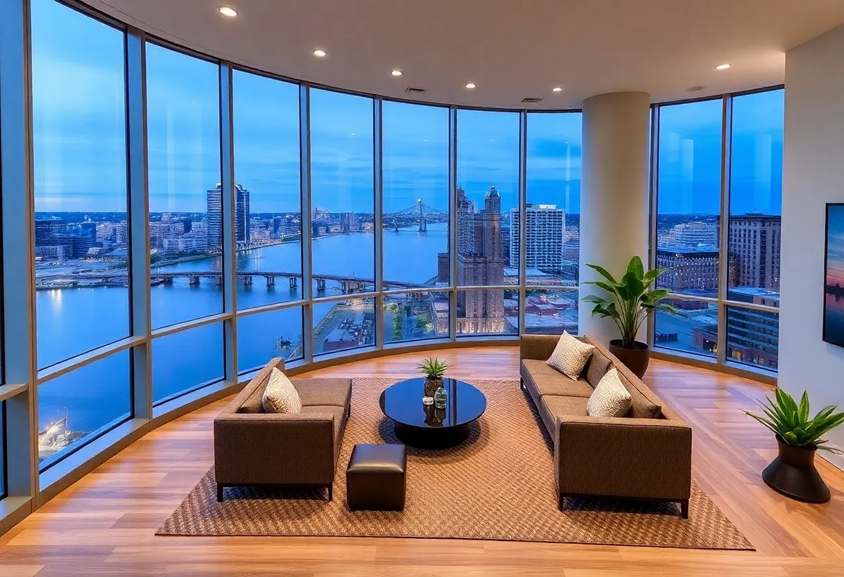 Stunning waterfront penthouse with river views in Louisville