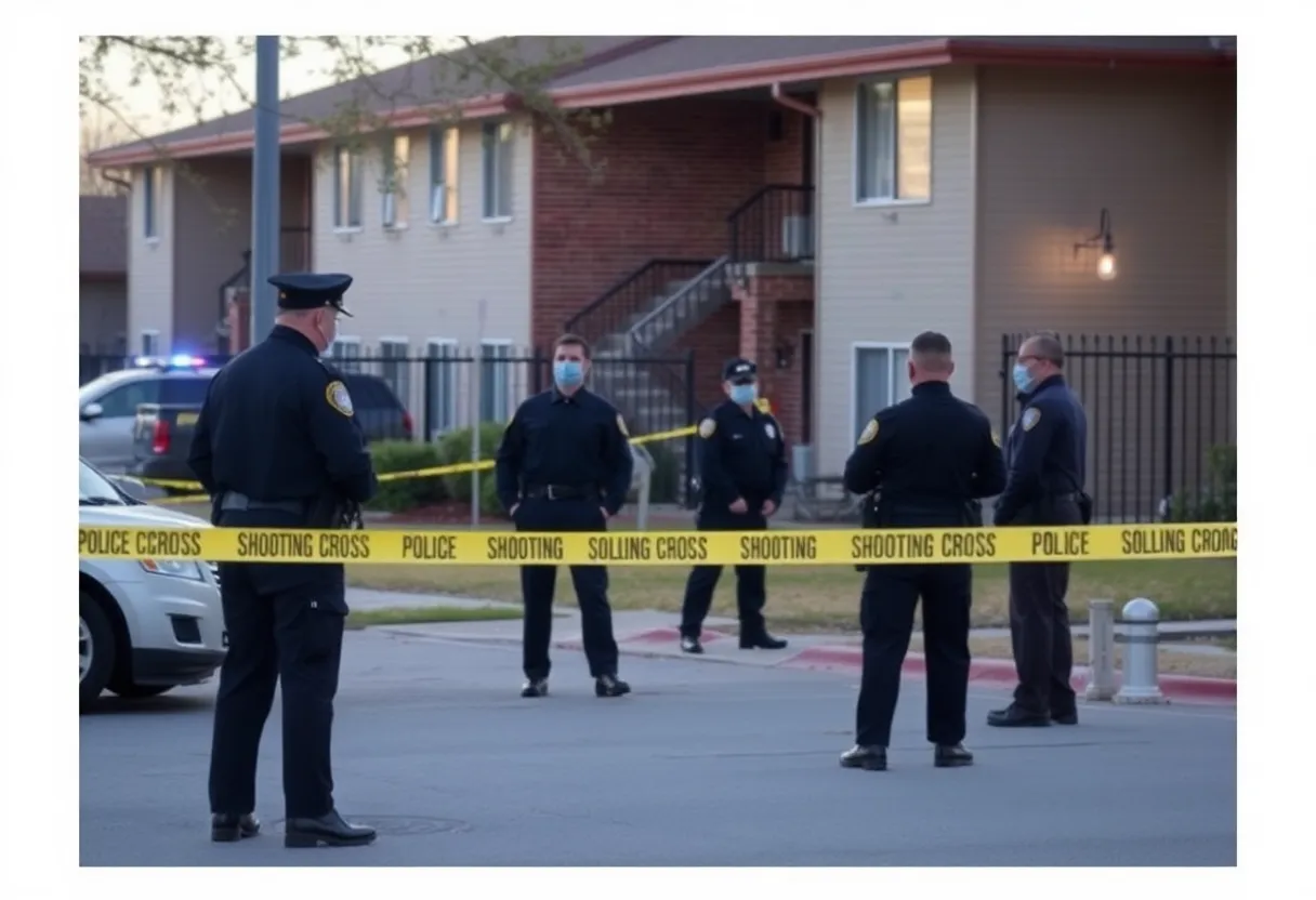 Police at the scene of a shooting investigation in Louisville