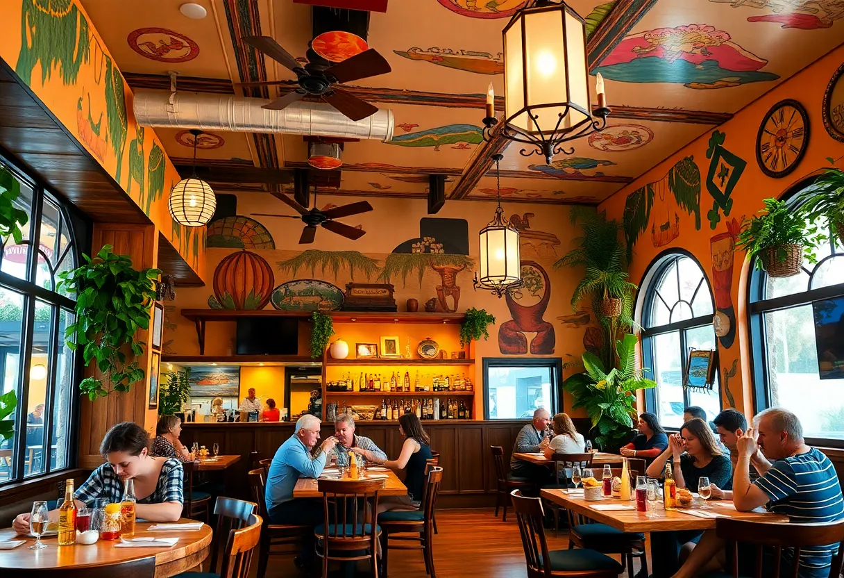 Interior of a Louisville restaurant showcasing fusion cuisine