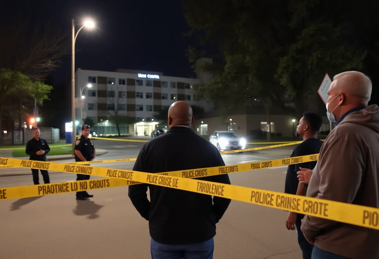 Police examining the scene of a shooting in Louisville's Russell neighborhood