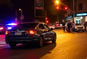 Police at the scene of a shooting incident in Louisville