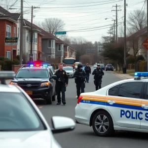 Police responding to a bomb threat incident in Louisville