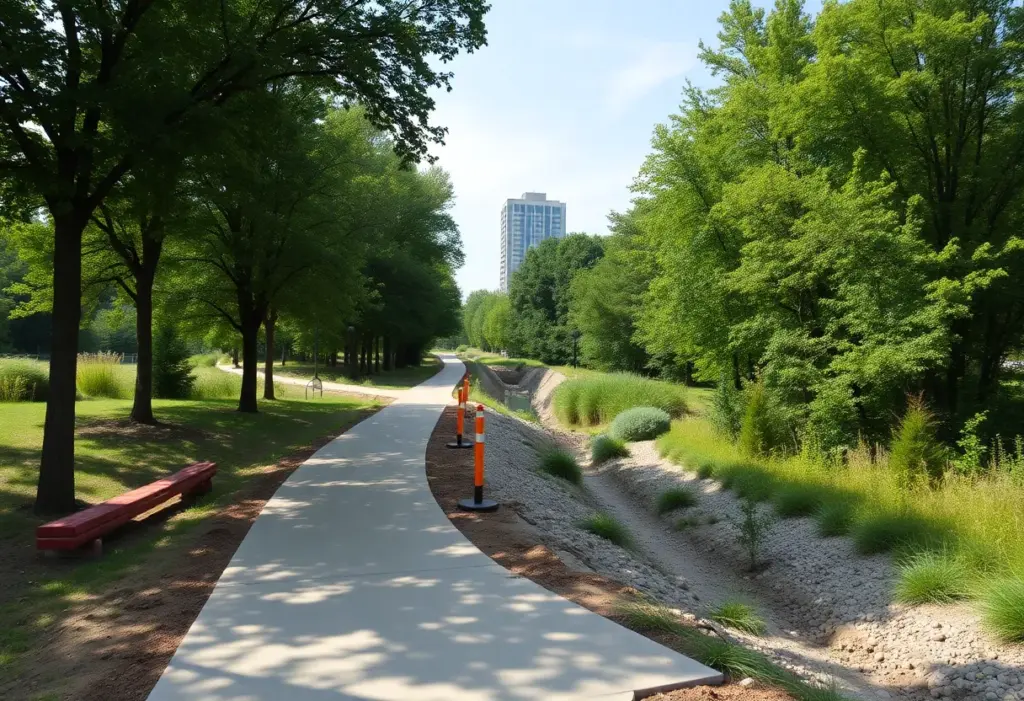 Construction of a new pedestrian and bicycle trail linking Cherokee and Seneca Parks in Louisville.
