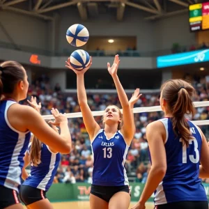 Louisville women's volleyball team competing against Cincinnati