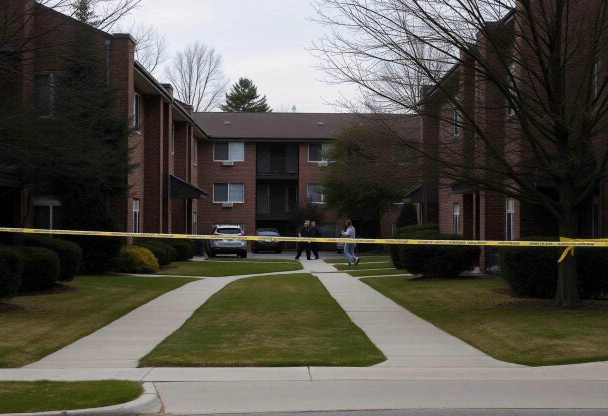 Police tape at scene of homicide in southeast Louisville