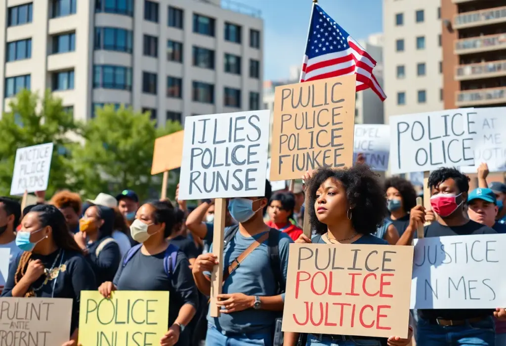 Protesters in Louisville advocating for police reform