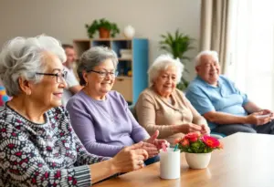 Seniors engaging in community wellness activities in Louisville.