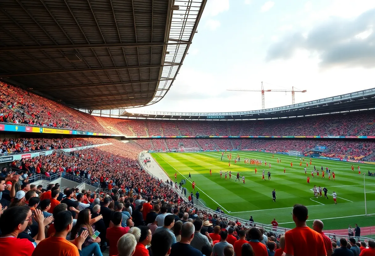 Rendering of the proposed expansion at Lynn Family Stadium with fans