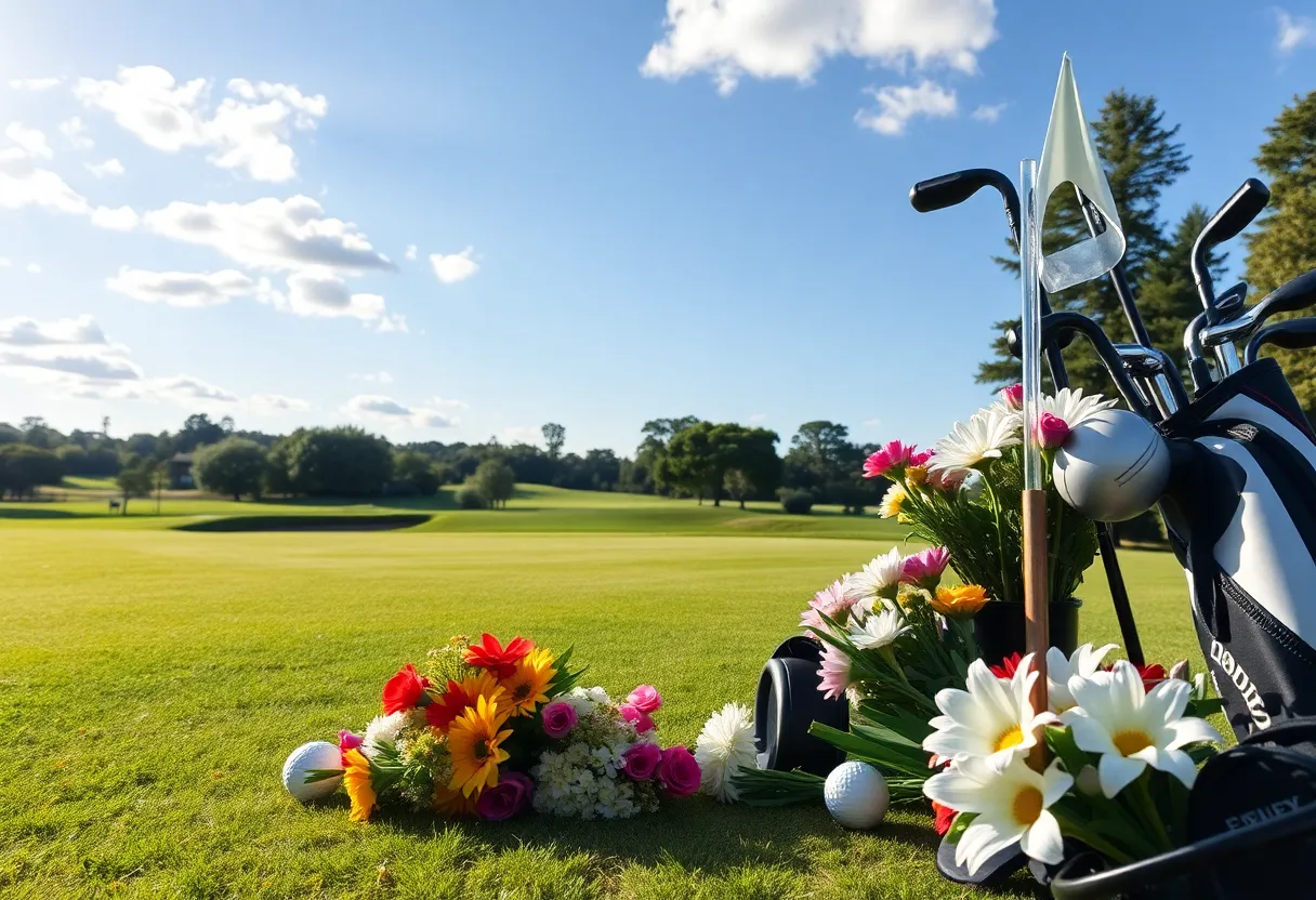 Golf course memorial tribute