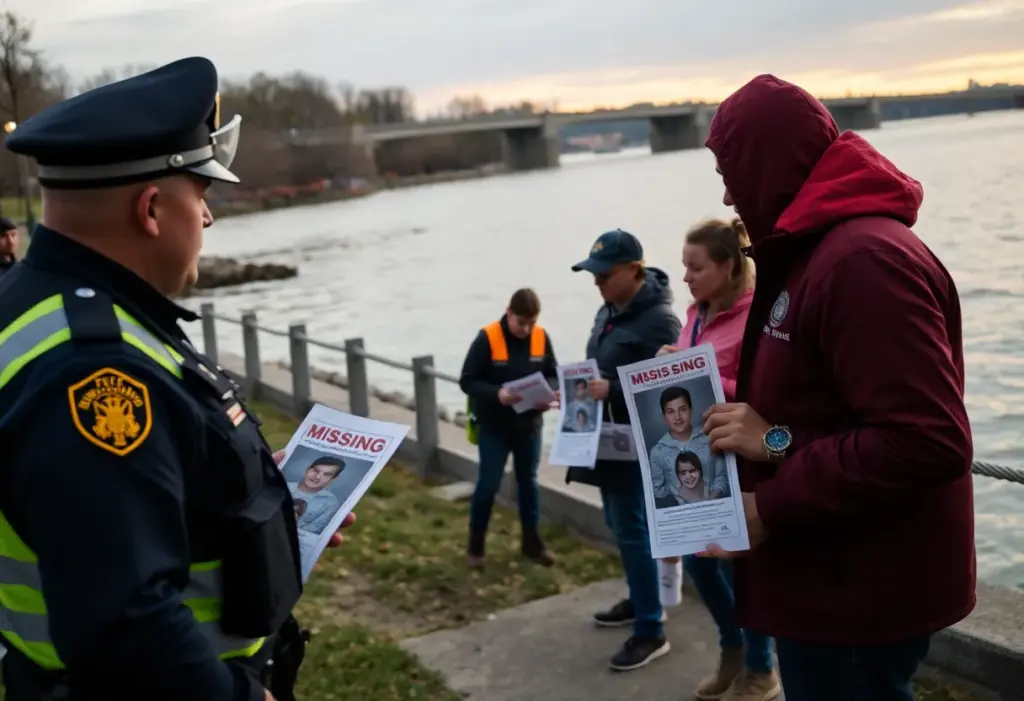 Louisville police engaging in search efforts for missing teens near riverfront.