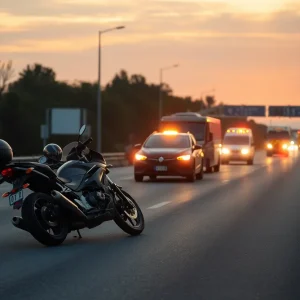 Scene of a motorcycle crash on Highway 44