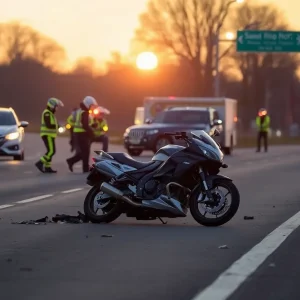 Emergency responders at a motorcycle crash site in Mt. Washington