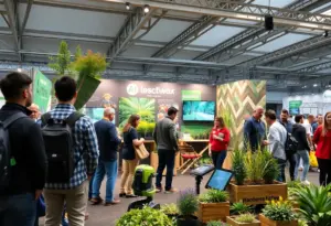 MOVA booth featuring AI landscaping tools at Equip Exposition 2025