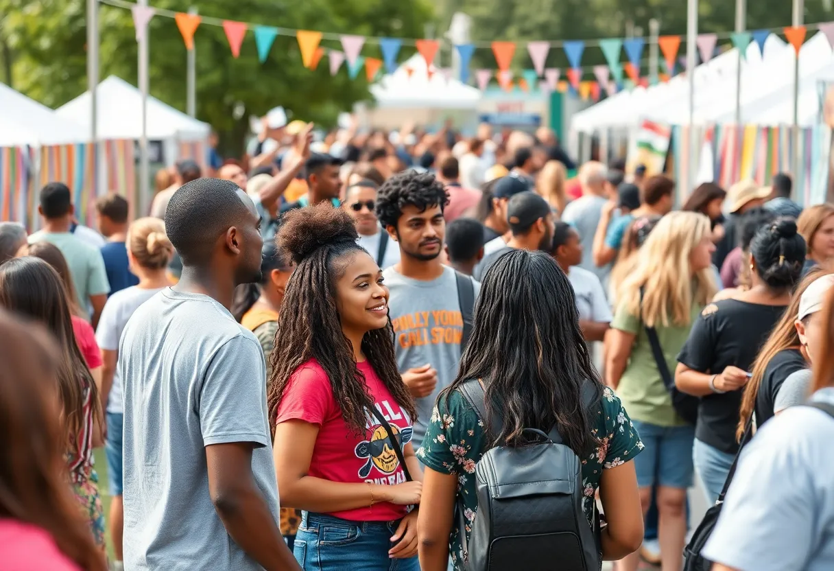 Community members enjoying the Muhammad Ali Legacy Festival in Louisville.
