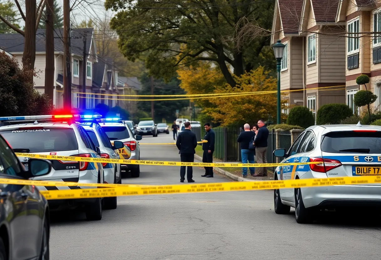 Police responding to a shooting in a residential New Albany neighborhood.