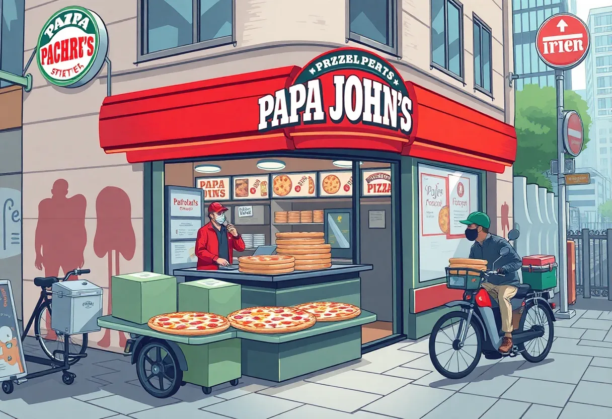 Papa John's pizza outlet in Louisville with delivery drivers