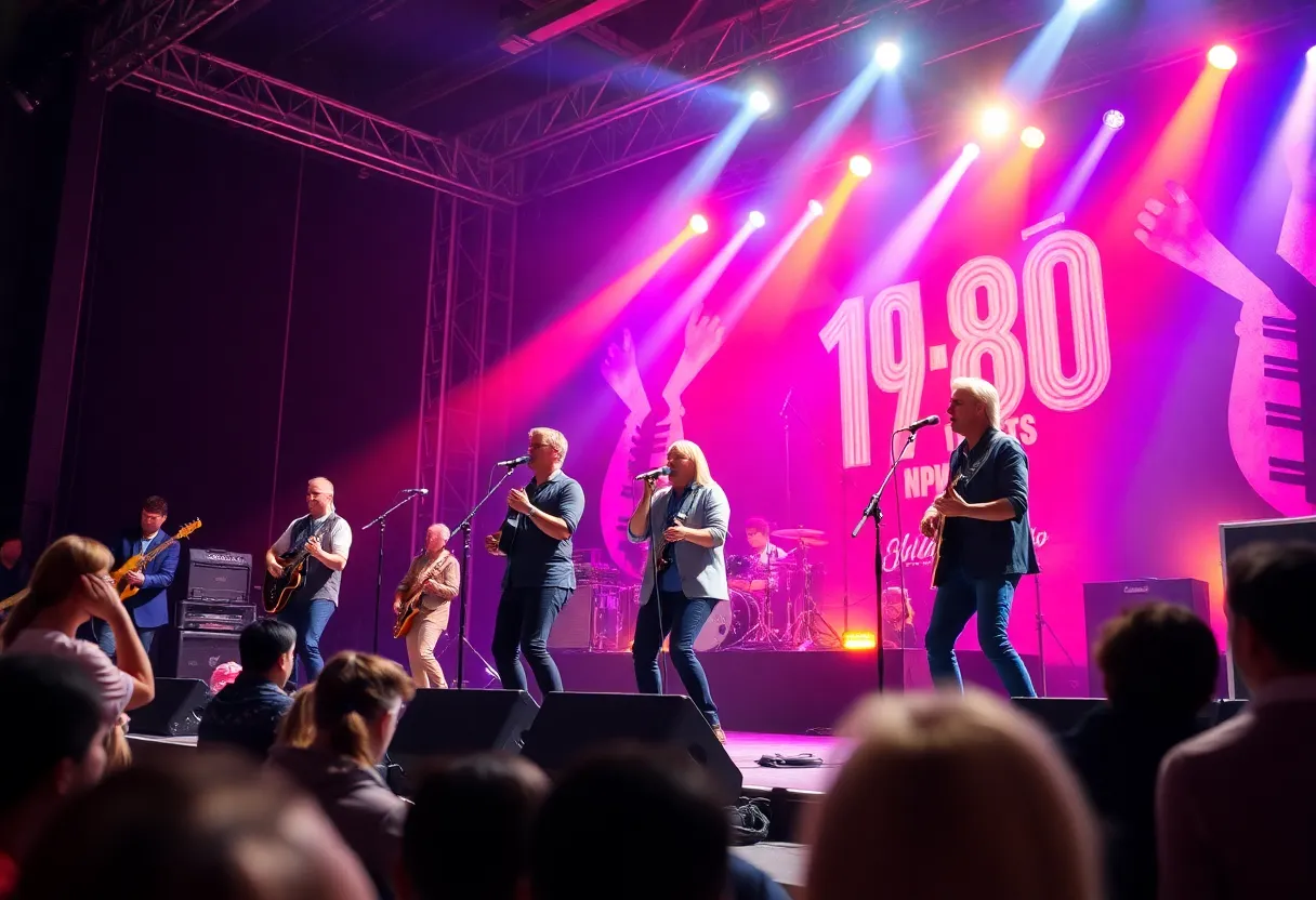 Tribute musicians performing at the Phil Collins Story concert