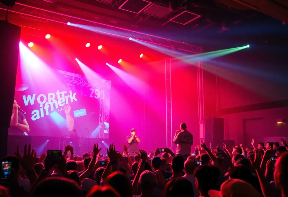 Rapper Pouya performing live at the Mercury Ballroom in Louisville.