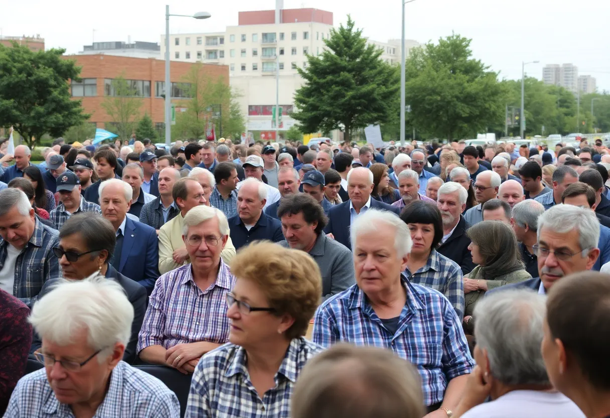 Residents discussing concerns about the I-65 corridor project
