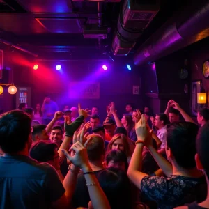 Ratboys performing live at a packed dive bar in Louisville.