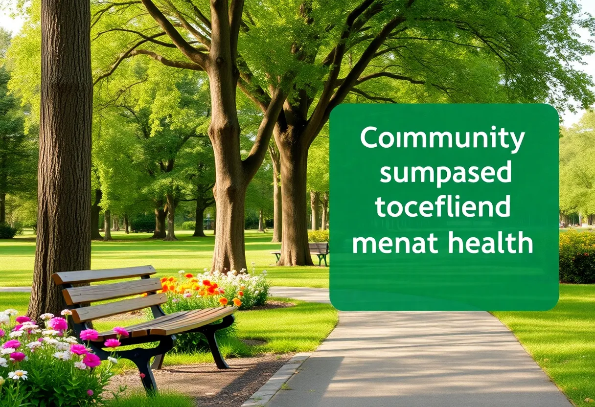 A peaceful park scene reflecting community support.