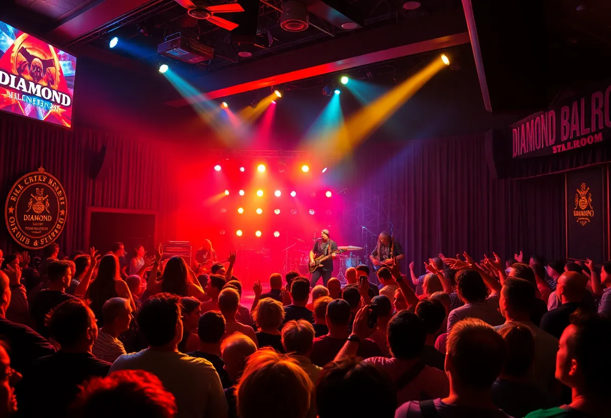 Audience enjoying a rock concert at the Diamond Ballroom in Louisville