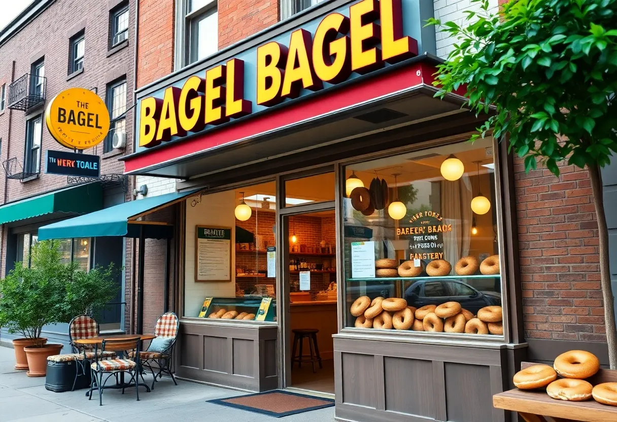 New Selim's Bagels location in Highlands with outdoor seating
