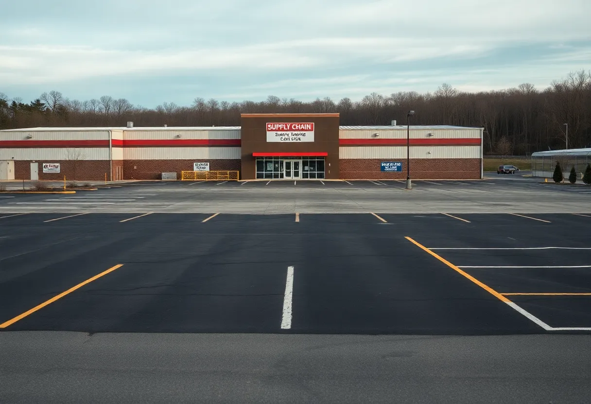 Deserted supply chain facility in Shepherdsville, KY due to company closure