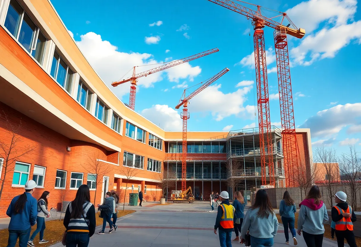Construction at South Oldham High School in Crestwood, KY