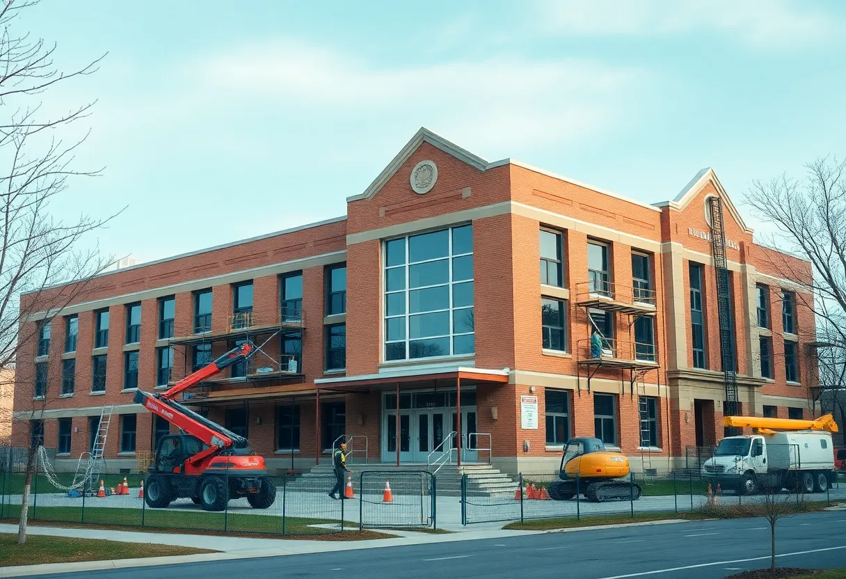 Construction site for the South Oldham High School renovation