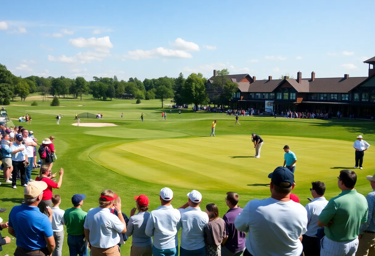 Celebration of St. Xavier High School's golf team after winning the state championship