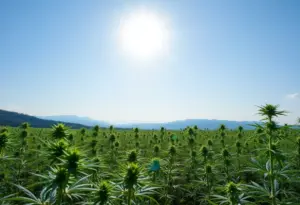Vibrant hemp fields representing sustainable farming practices.
