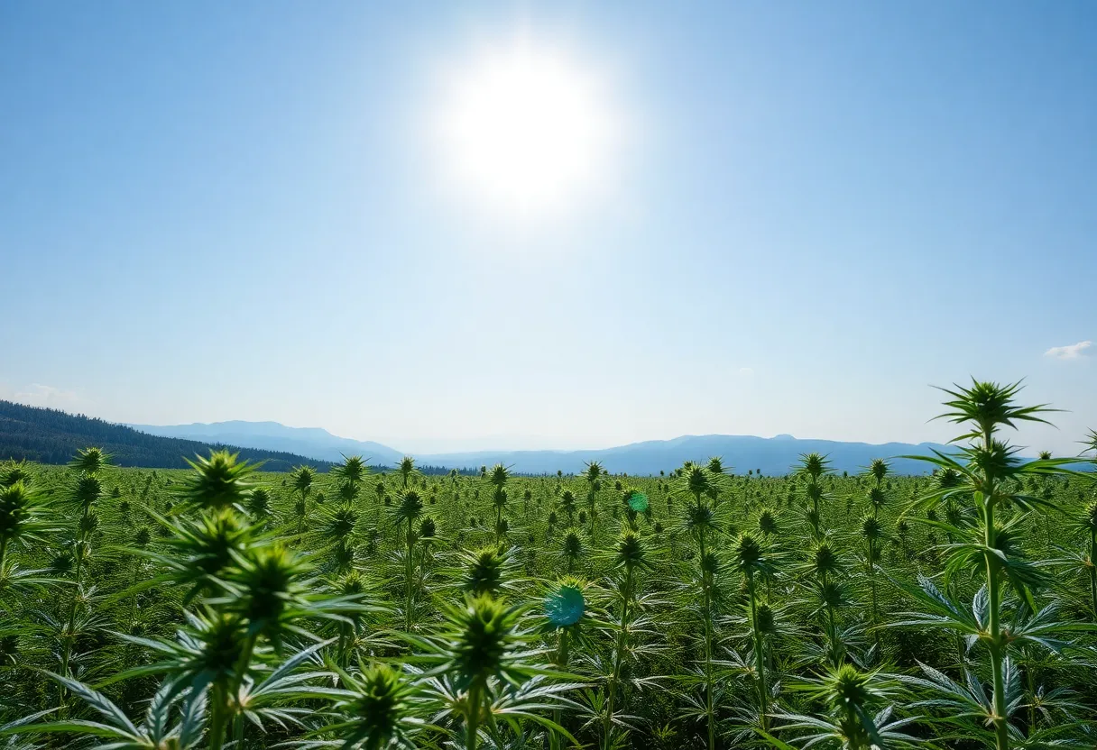 Vibrant hemp fields representing sustainable farming practices.