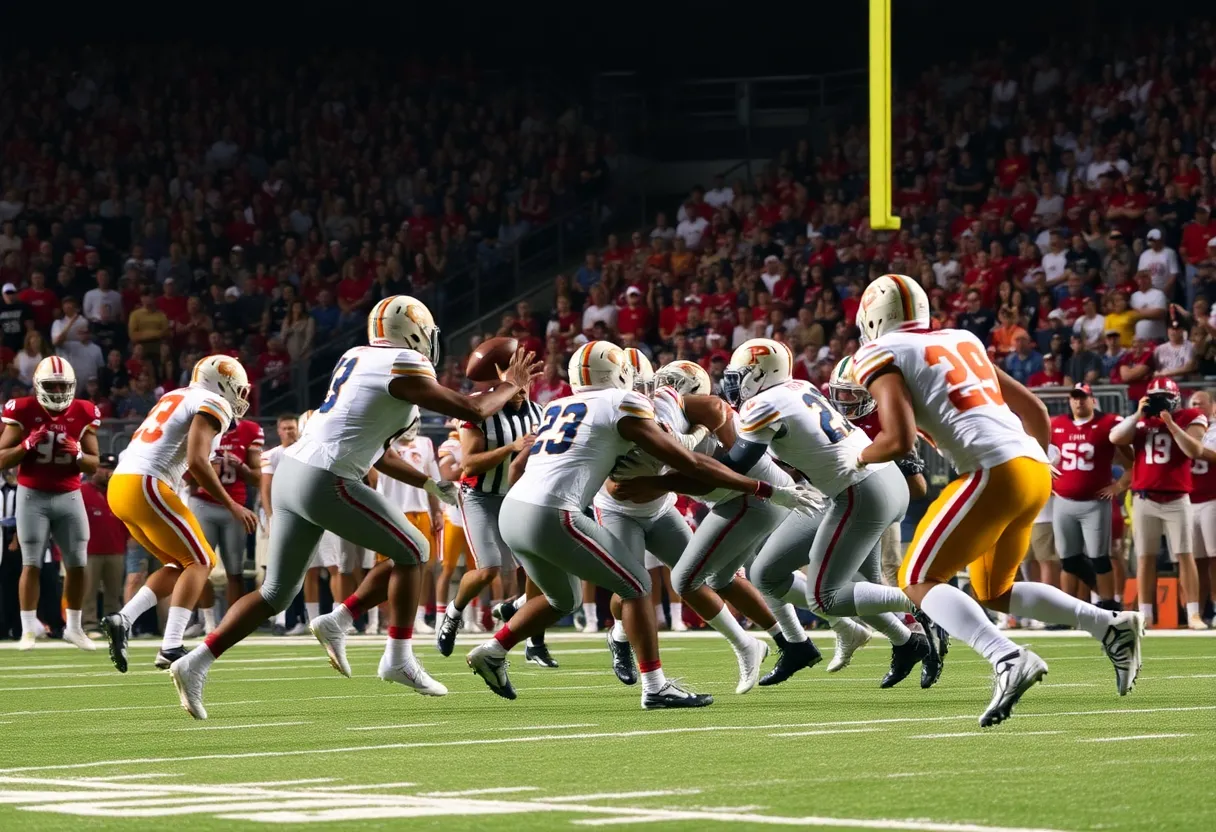 Texas Longhorns celebrating their overtime victory against Kentucky Wildcats