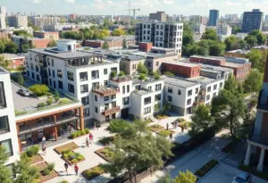 Exterior view of The Eclipse affordable housing complex in Louisville